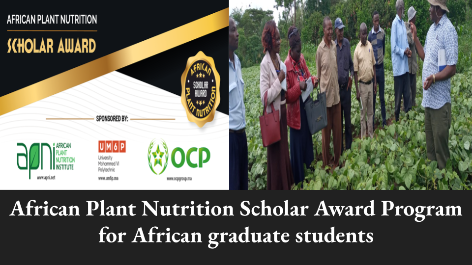 African Plant Nutrition Scholar Award Program for African graduate students 2024